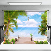 Lofaris Summer Beach Palm Tree Natural Scene Backdrop For Photo